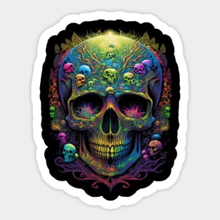 Psychodelic skull Sticker